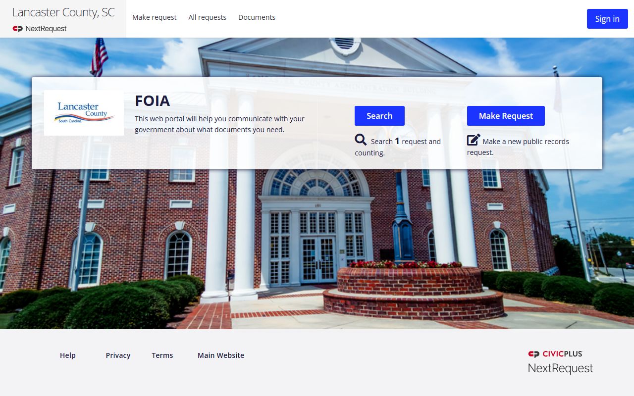 Lancaster County Clerk of Court records FOIA request portal