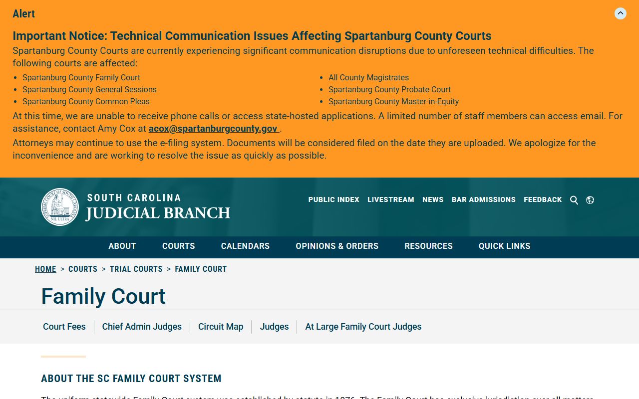 Lancaster County Clerk of Court records Family Court jurisdiction