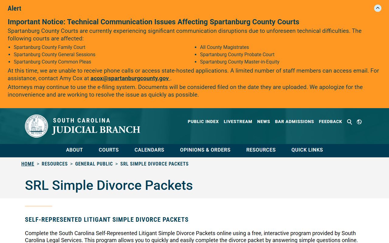 Lancaster County Clerk of Court records simple divorce packets