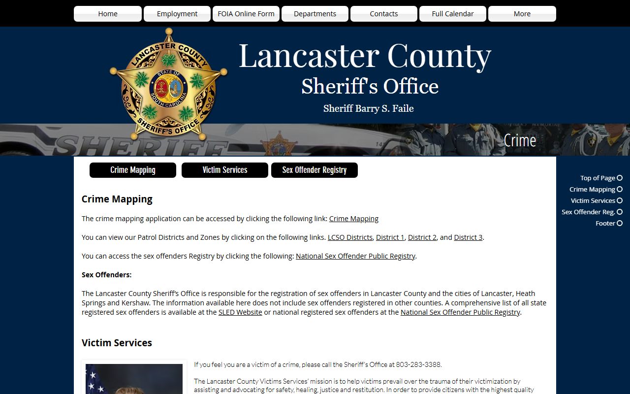 Lancaster County arrest records Sheriff's crime page