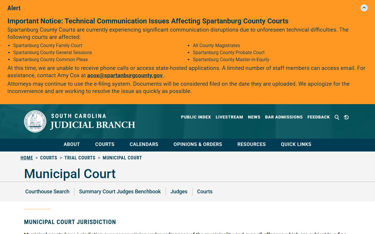 Lancaster County court records Municipal Court jurisdiction page