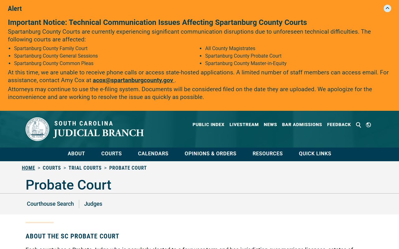 Lancaster County court records Probate Court jurisdiction page
