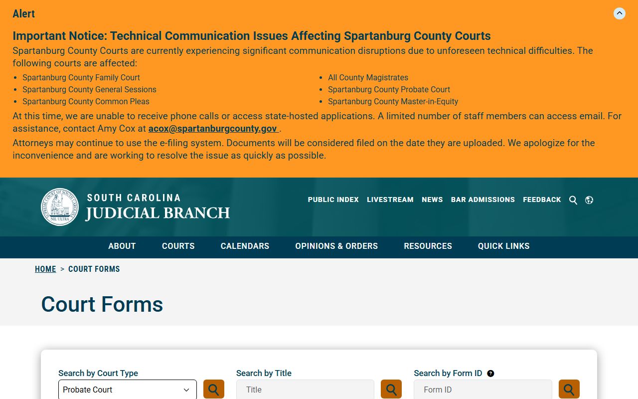 Lancaster County court records South Carolina probate forms search