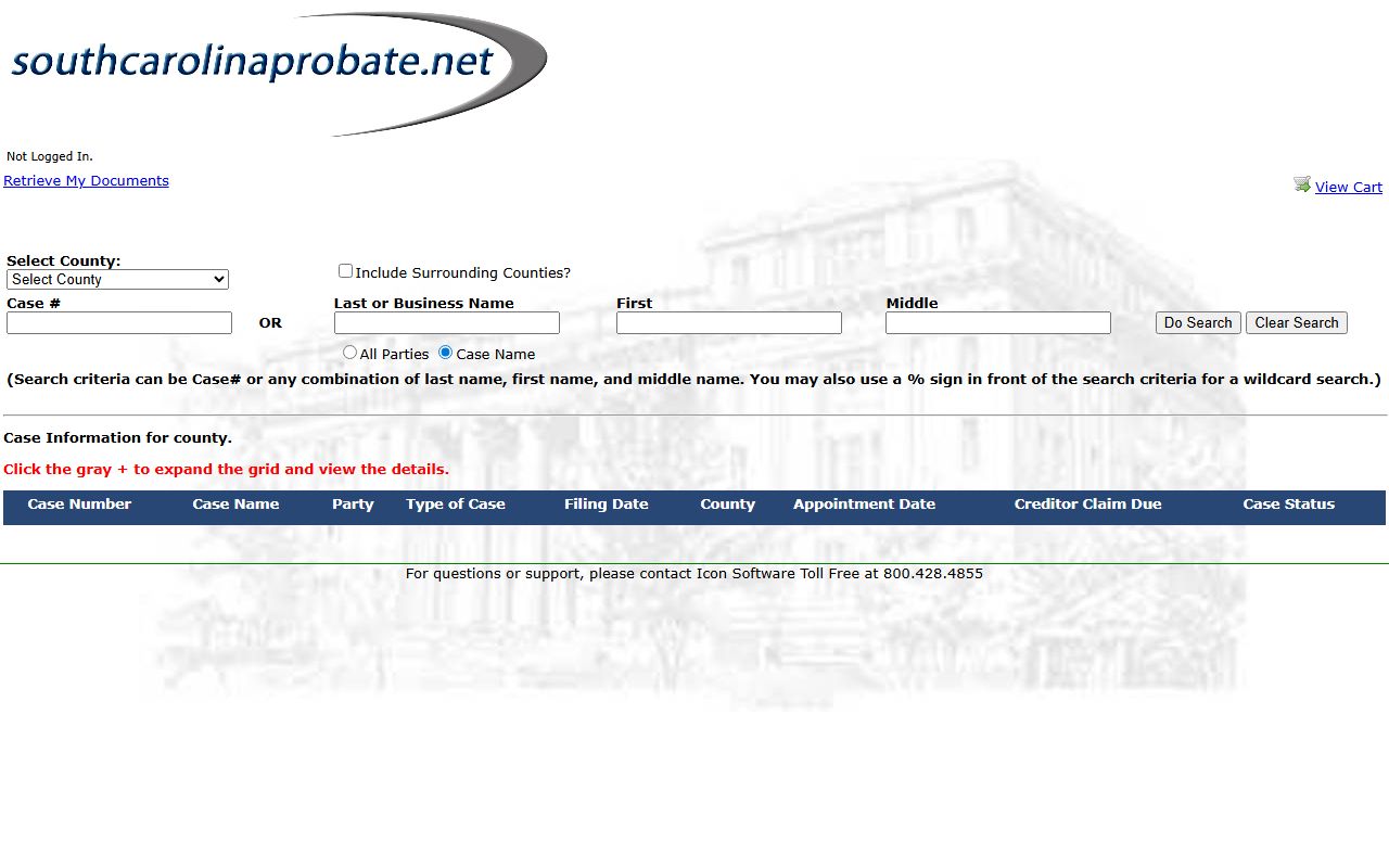 Lancaster County court records South Carolina Probate Search portal