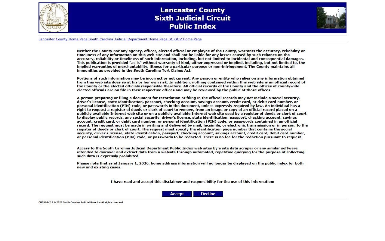 Lancaster County court records Public Index search host