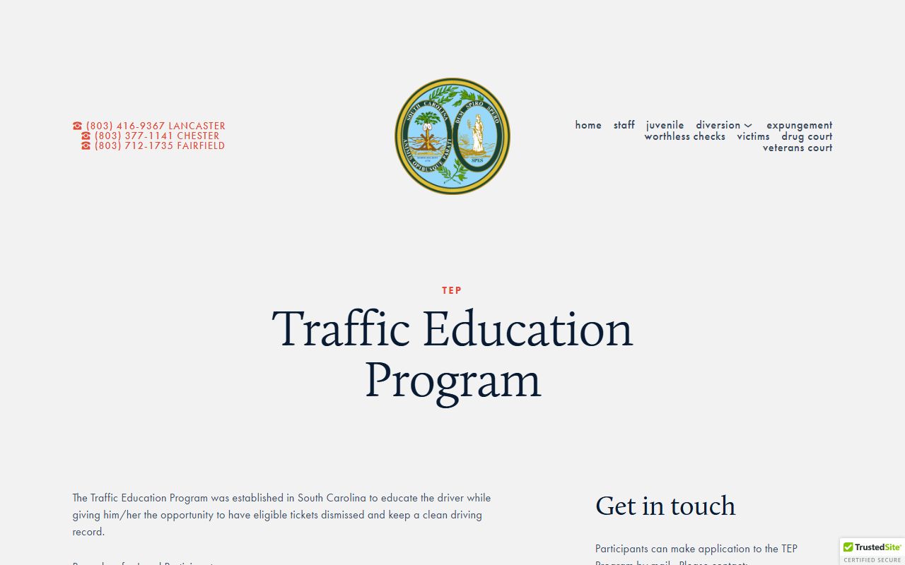 Lancaster County traffic court records Traffic Education Program page
